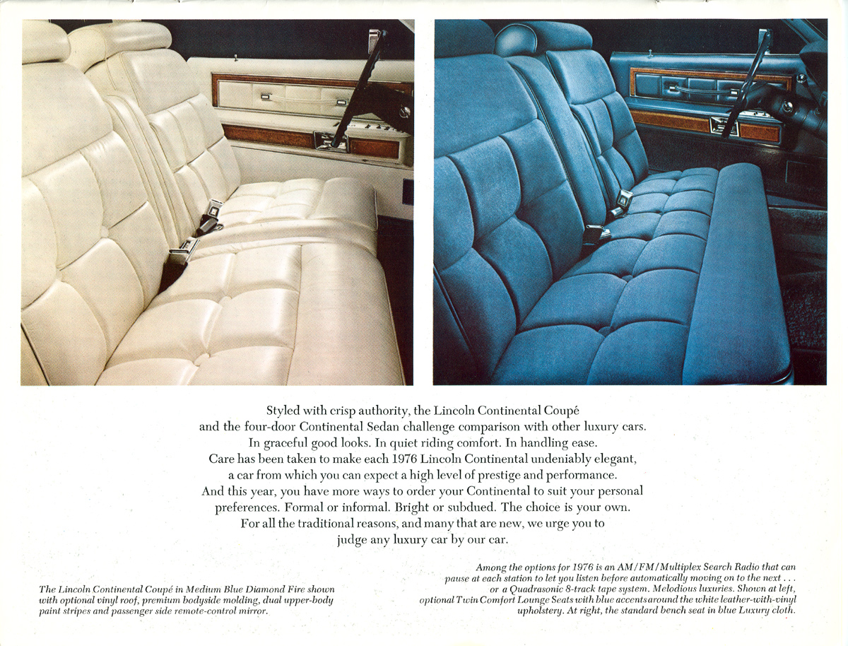 Directory Index Lincoln/1976_Lincoln/1976 Lincoln Continental Brochure